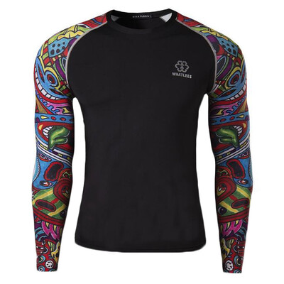 

Zogaa Men's T-shirt Close Dry 3D Printing Long Sleeve