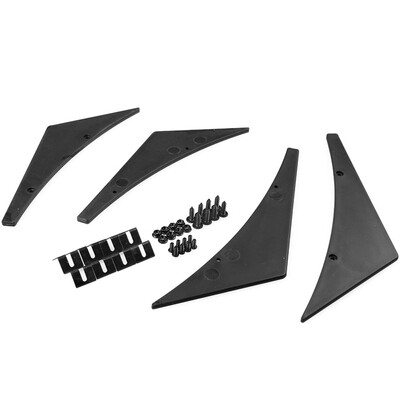 

Racing New Universal Valence Chin Winglets Front Bumper Lip Splitter Fins black Body Spoiler Canards