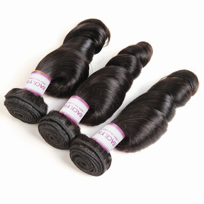 

Racily Hair Brazilian Loose Wave Virgin Hair 3 Bundles Natural Black Loose Wave Human Hair Extensions