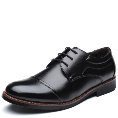 

JUQI Business Men Oxford Casual Flat Leather Shoes