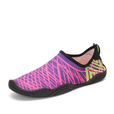 

New Unisex Striped Shoes Beach Pool Swim Sneakers Stretch Slip On Quick Drying Aqua Shoes plus size 35-47