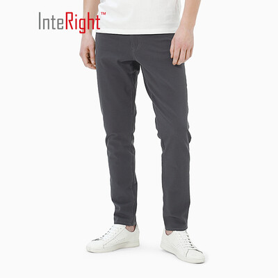 

INTERIGHT casual pants mens stretch narrow feet slim casual pants dark gray 30