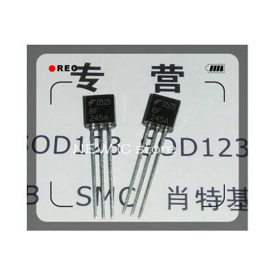 

50pcs/lot 100% NEW ORIGINAL BF245 BF245A JFET N-Channel 30V 25mA 300mW TO-92 Free Shipping