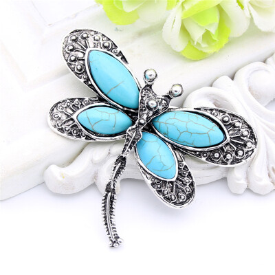 

Casual Dragonfly Brooch Pin Women Insect Jewelry Antique Color Crystal Bohemia Brooches Broches Relief Pattern Simulation Design