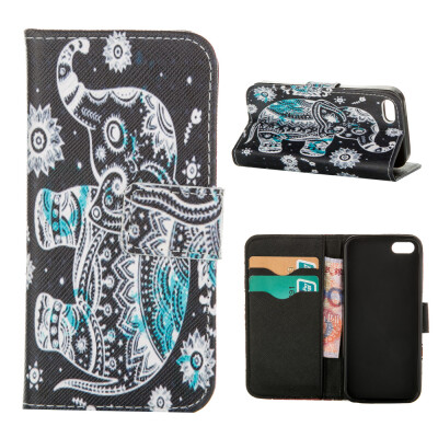 

MOONCASE Case for iPhone 5G / 5S Flip PU Leather Fold Wallet Card Slot Kickstand Back Case Cover [Pattern series] /a15