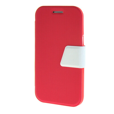 

MOONCASE Galaxy J1 , Leather Flip Bracket Back ЧЕХОЛ ДЛЯ Samsung Galaxy J1 Hot pink White