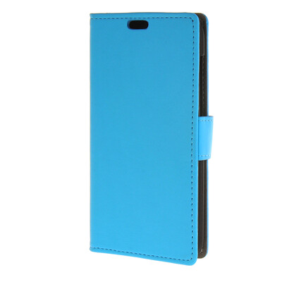

MOONCASE Простой стиль кожаный бумажник флип карты отойти чехол для Huawei Ascend Y625 синий