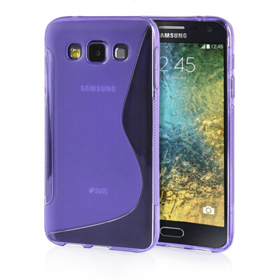 

MOONCASE S - Line Soft Flexible Silicone Gel TPU Skin Shell Back ЧЕХОЛ ДЛЯ Samsung Galaxy E5 / E500 Purple
