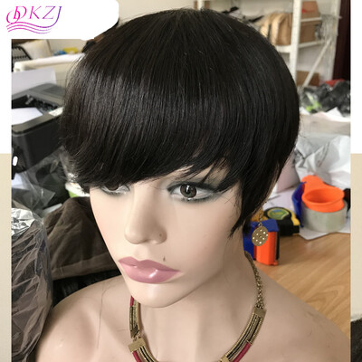 

Short Brazilin Bob Wigs for Black Women Wave 100 Human Hair Lace Front 1 Color Wig  Shaped with Natural Hairline for PartyCosp