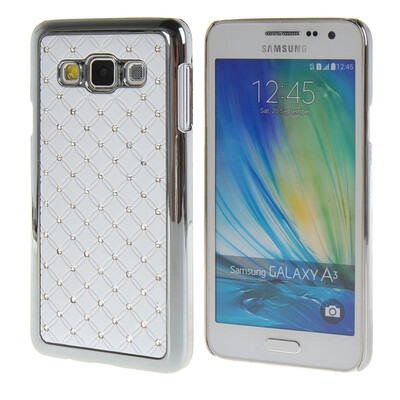 

MOONCASE Galaxy А3 Футляр Роскошные Chrome горный хрусталь Bling Звезда задняя крышка чехол для Samsung Galaxy A3 белый