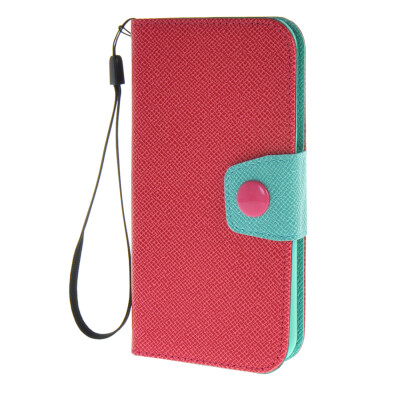 

MOONCASE Case for Samsung Galaxy S6 Case Flip Wallet Card Slot with Kickstand Leather Back Cover Hot pink Mint Green