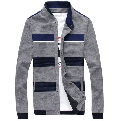 

Zogaa Mens Jacket Contrast Color Stand Collar Slim
