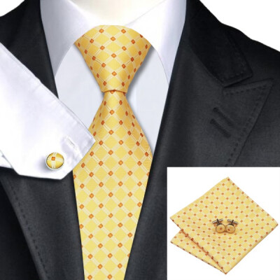 

2016 New Hot selling Vogue Men Silk Tie Set High Quality 100 Silk Necktie Handkerchief Cufflink Set for Formal Wedding Party