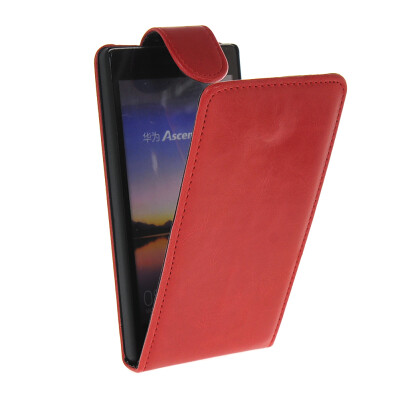 

MOONCASE Smooth skin Leather Bottom Flip Pouch Case Cover for Huawei Ascend P7 Red