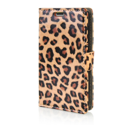 

MOONCASE Leopard Skin Leather Side Flip Wallet Card Slot Pouch Stand Shell Back Case Cover for Microsoft Lumia 435 Leopard