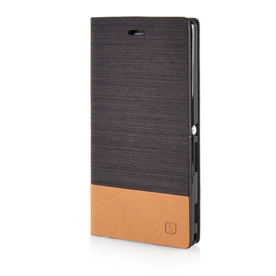 

MOONCASE Canvas Design Leather Side Flip Wallet Pouch Stand Shell Back Case Cover for Sony Xperia M2 Coffee