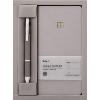 

Kinbor Week Plan Handbook Stationery Set Schedule Pocket Notepad 3 Color Ballpoint Pen Index Sticker Sycamore Grey KMQ25063