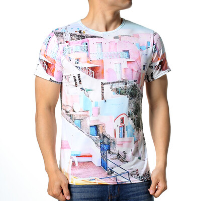 

Summer Men s Casual Printed Tops Short Sleeve T-Shirts