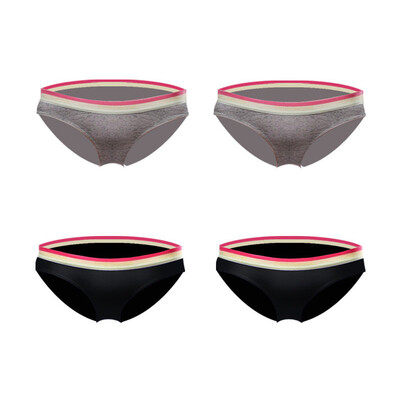 

Crab secret 4 piece underwear women cotton sexy breathable ladies underwear triangle underwear black black gray gray L