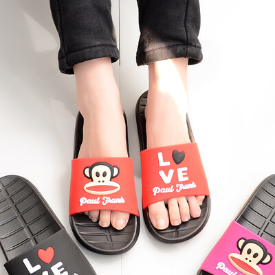 

PaulFrank big mouth monkey slippers couple models casual fashion outdoor sandals beach shoes women PF600 red 40 suitable for wearing 39 yards