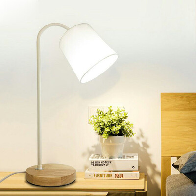 

Wood Base Table Lamp With Reading For Bedroom Desk Floor Light Home Decor