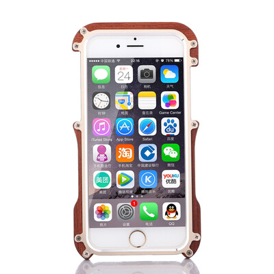 

R-JUST Brand Upgrade Wood And Aluminium Metal Protective Cover Case For Apple IPhone 6 6S Plus 47 55Inth