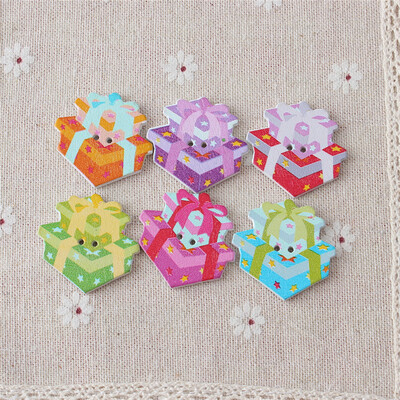 

MyMei 20PCs Wooden Buttons Cartoon Shaped Mix Color 2-hole Sewing Scrapbook DIY