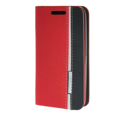 

MOONCASE WIKO Goa Case Minimalist style Leather Card Wallet Flip Slot Bracket Back Case Cover Red