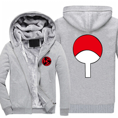 

2018 New hot Anime Naruto write round eyes Sasuke Hooded hoodies man autumn winter long thick sweatshirt USA size freeshipping