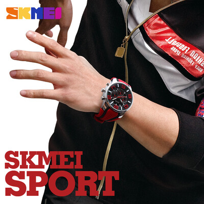 

SKMEI 9128 Mannen Quartz Horloges Fashion Sport Stoppen Horloge Auto Datum 30 M Waterdicht Klokken Relogio Masculino Mannelijke Me