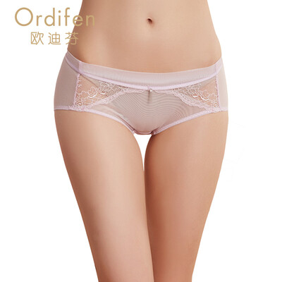 

Ou Difen womens underwear sexy light lace boxer briefs XP7518 Lavender purple M