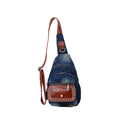 

2016 Women chest bag denim bag canvas chest bag lady messenger bag fashion shoulder bag small crossbody shoulder back pack