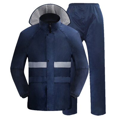 

Yuhang YUHANG self-operated double-layer luminous type split adult men&women set raincoat rain pants poncho big hat 4XL navy