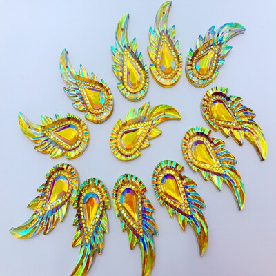

Sew on diamond bluetransparent crystal flat bottom 2 hole resin AB 20pcs large gem 50×20mm 12 horse eye shape