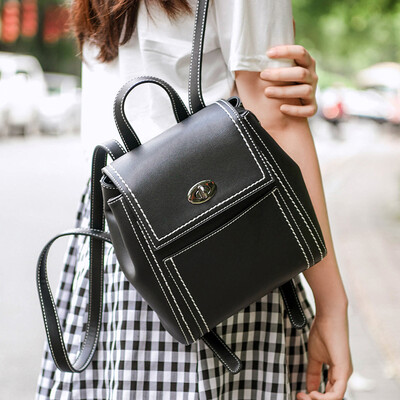

POLO ladies casual backpack simple fashion bag college wind small fresh backpack ZY390P101J white