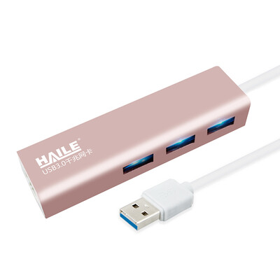 

Haile HU-302M-3 USB3.0 проводной Gigabit Ethernet USB к RJ45 кабельному интерфейсу портативная внешняя сетевая карта 3 USB HUB концентратор Rose