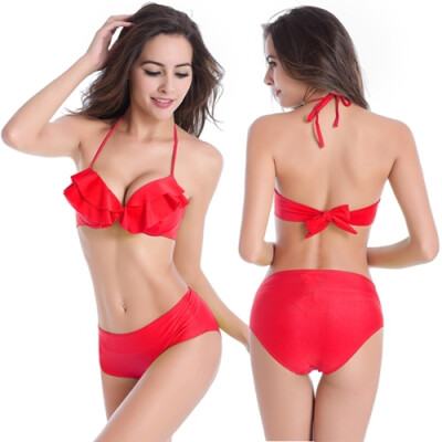 

Горячие оптовые продажи Flipped Top Underwired Cup Бикини Beachwear Высокая талия Купальник