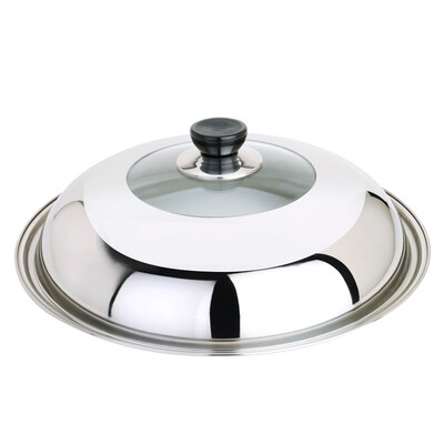 

US kitchen maxcook stainless steel wok cover visible cover 36cm YPG236