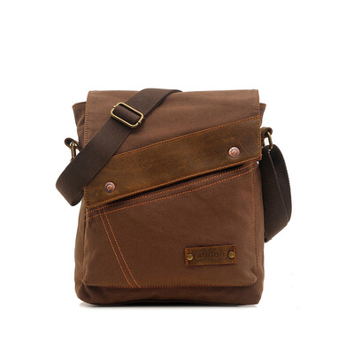 

Retro Mens Messenger Bag Canvas Bag With Leather Casual Shoulder Bag High Quality Small Men Bag