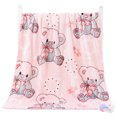 

Like elephibaby baby blanket double layer thicken soft children blanket mink felting blanket series 100X140CM little bear sweet pink