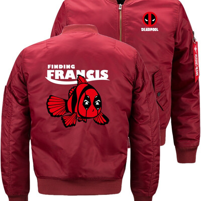 

deadpool Francis Francis Bomber Flight Flying Jacket Winter thicken Warm Zipper Men Jackets Anime Mens Casual Coat