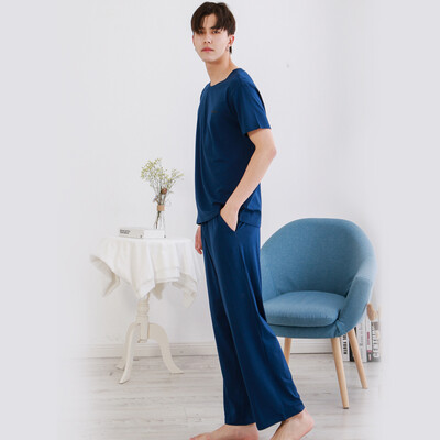 

Little nurse pajamas home service men&women can wear short-sleeved home service in summer ZST007 loose Ming blue  180110