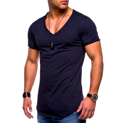 

Mens Fashion Slim Fit T Shirt Male Cotton Tops Mens Solid Color Casual Tshirt Short Sleeevs V-neck Sports Tee Shirts Men Clothing