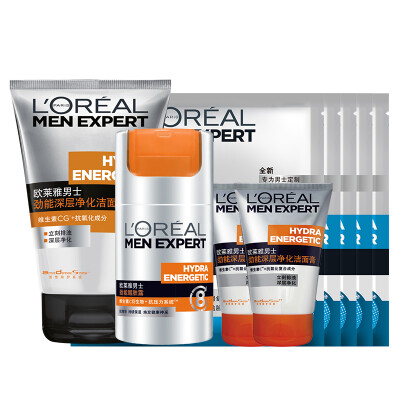 

LOREAL Men's 8 Renew Skin Care Set (Cleansing Cream 100ml + Renewal Lotion 50ml + Cleansing 50mlx2 + Mask Monolithic x5)