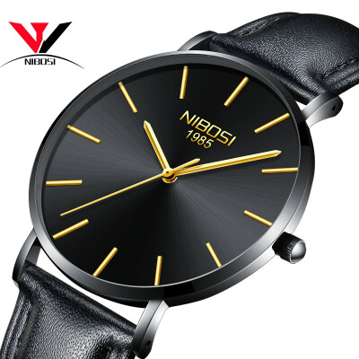 

Relogio Masculino 2018 Новые ультра тонкие часы для мужчин Часы Top Brand Luxury Simple Watch Черные кожаные мужские часы Waterproof Saat