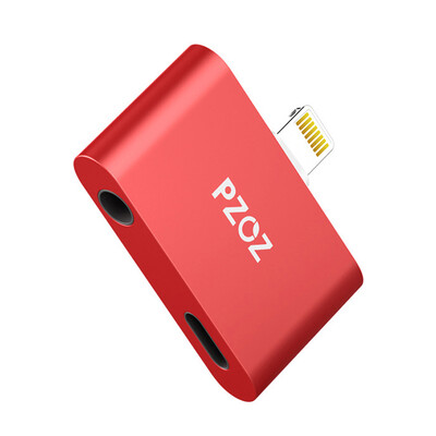 

PAIZI Apple Phone Adapter Applele Lightning35mm Listening Song Charging 2-in-1 Audio Converter for Apple x8plus Red