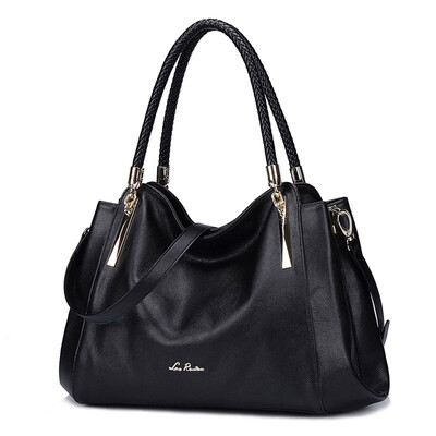 

Old head LAORENTOU ladies cowhide fashion wild handbag shoulder Messenger bag 958J083L1A black