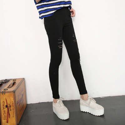 

Antarctic (nanjiren) break pants 9 points feet pants Korean version of candy color wild was thin white