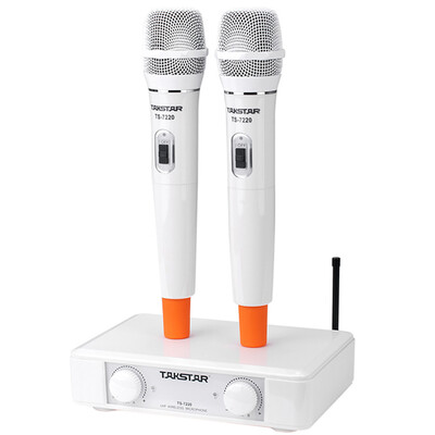 

Victory TAKSTAR TS-7220 One Tow Two-U Wireless Microphone Home Wedding Host KTV Stage Conference Microphone White