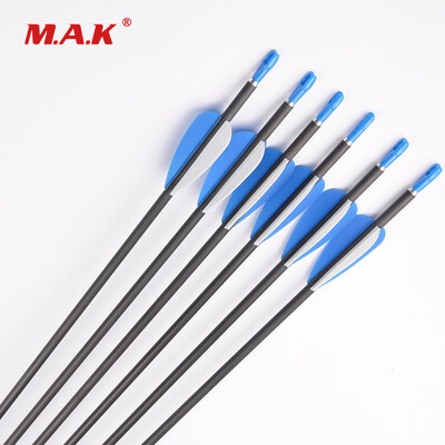 

12 pcs 100 Pure Carbon Arrows Diameter 5mm Spine 700 for Recurve Bow Arrow Hunting&Practice Archery Arrows